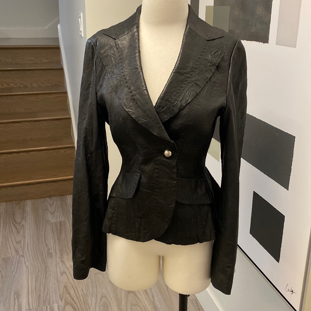 Marc Jacobs leather blazer with peplum back